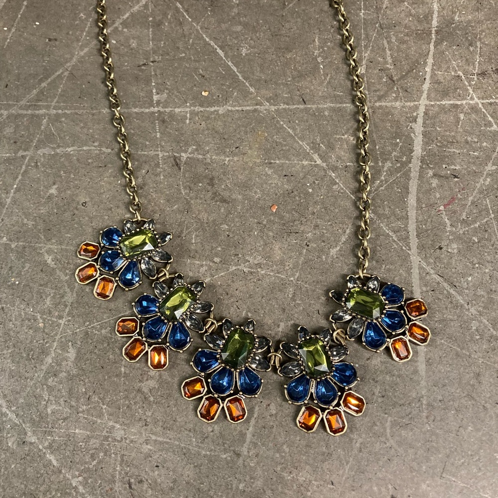 ViVI Blue and Green Floral Necklace